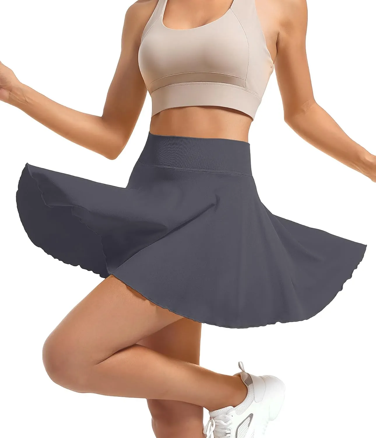 YOAKAKU Pleated Tennis Skater Skirts for Women with Pocket Shorts Flowy Golf Athletic Skort Sports Mini Skirt