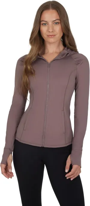 Yogalicious Full-Zip Lightweight Hooded Running Workout Yoga Lux Jacket with Pockets
