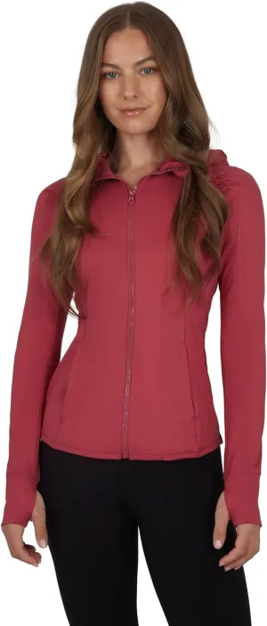 Yogalicious Full-Zip Lightweight Hooded Running Workout Yoga Lux Jacket with Pockets