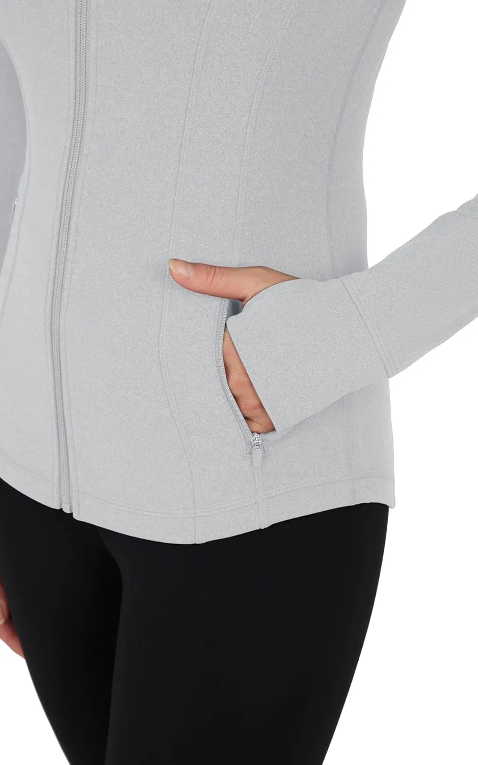 Yogalicious Full-Zip Lightweight Hooded Running Workout Yoga Lux Jacket with Pockets