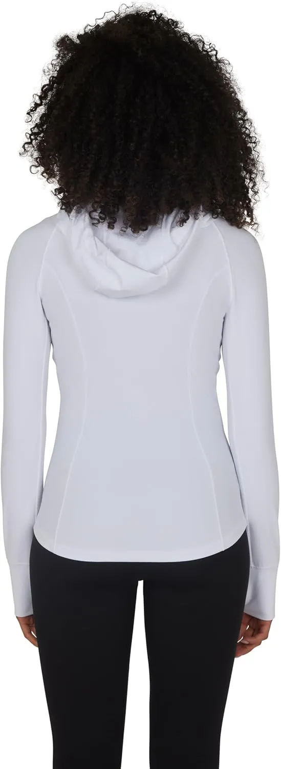 Yogalicious Full-Zip Lightweight Hooded Running Workout Yoga Lux Jacket with Pockets