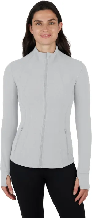 Yogalicious Full-Zip Lightweight Hooded Running Workout Yoga Lux Jacket with Pockets