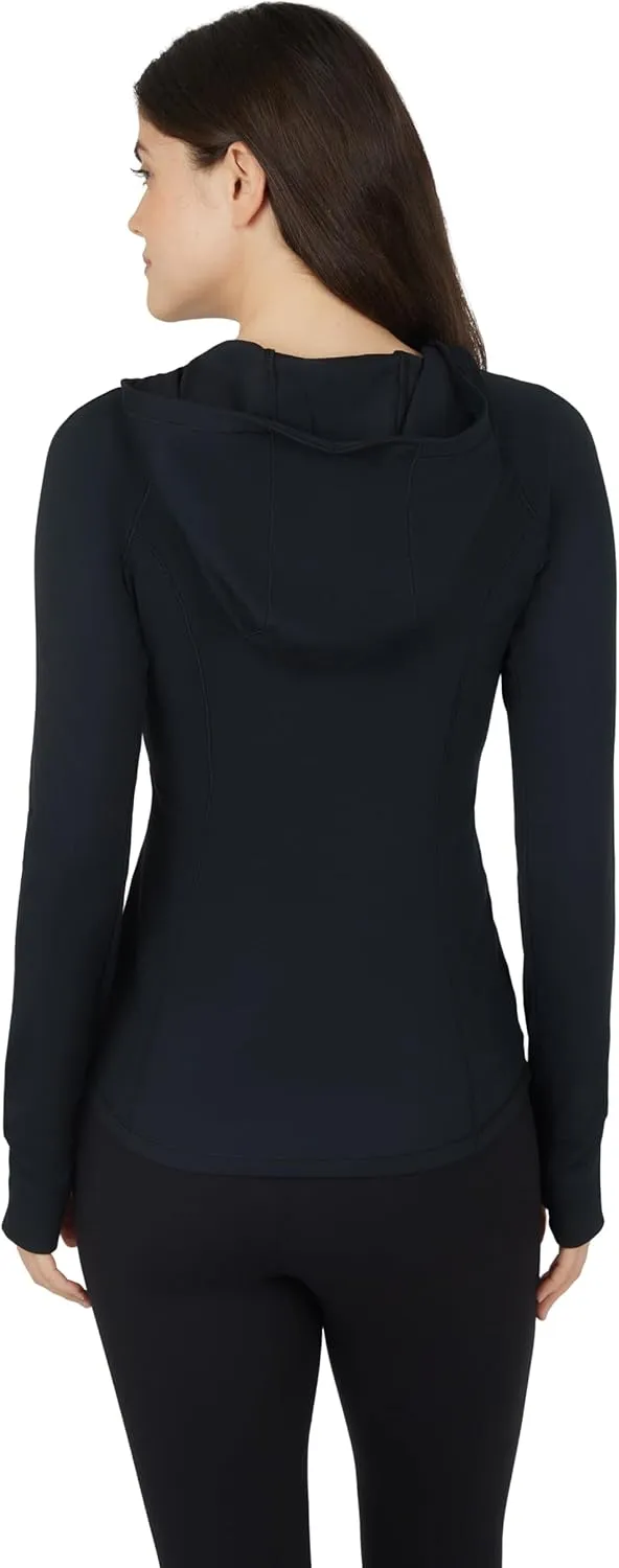 Yogalicious Full-Zip Lightweight Hooded Running Workout Yoga Lux Jacket with Pockets