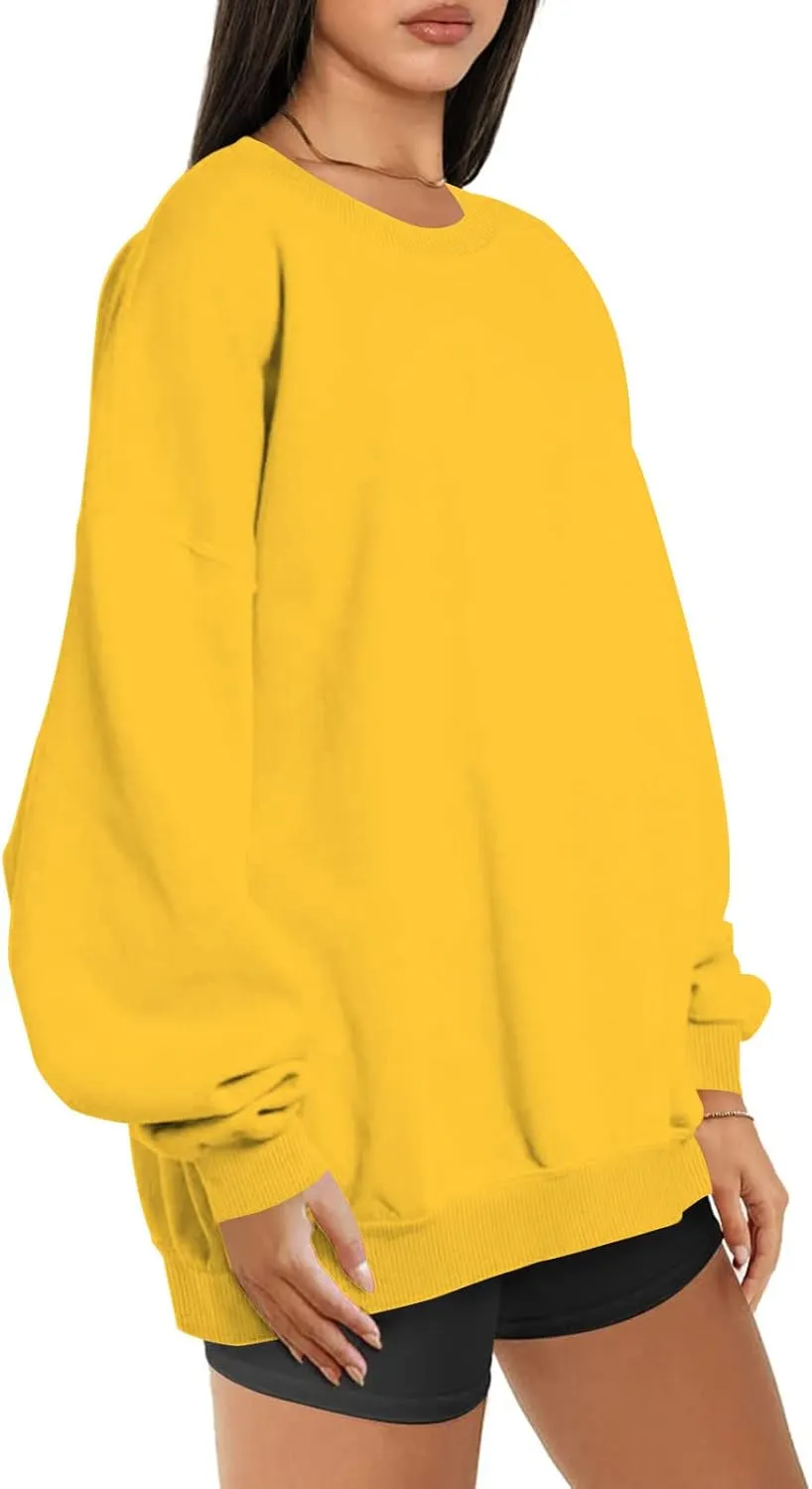 ZDRZK Oversized Sweatshirts For Women Fleece Hoodies Trendy 2023 Long Sleeve Crewneck Pullover Comfy Sweater y2k Clothes