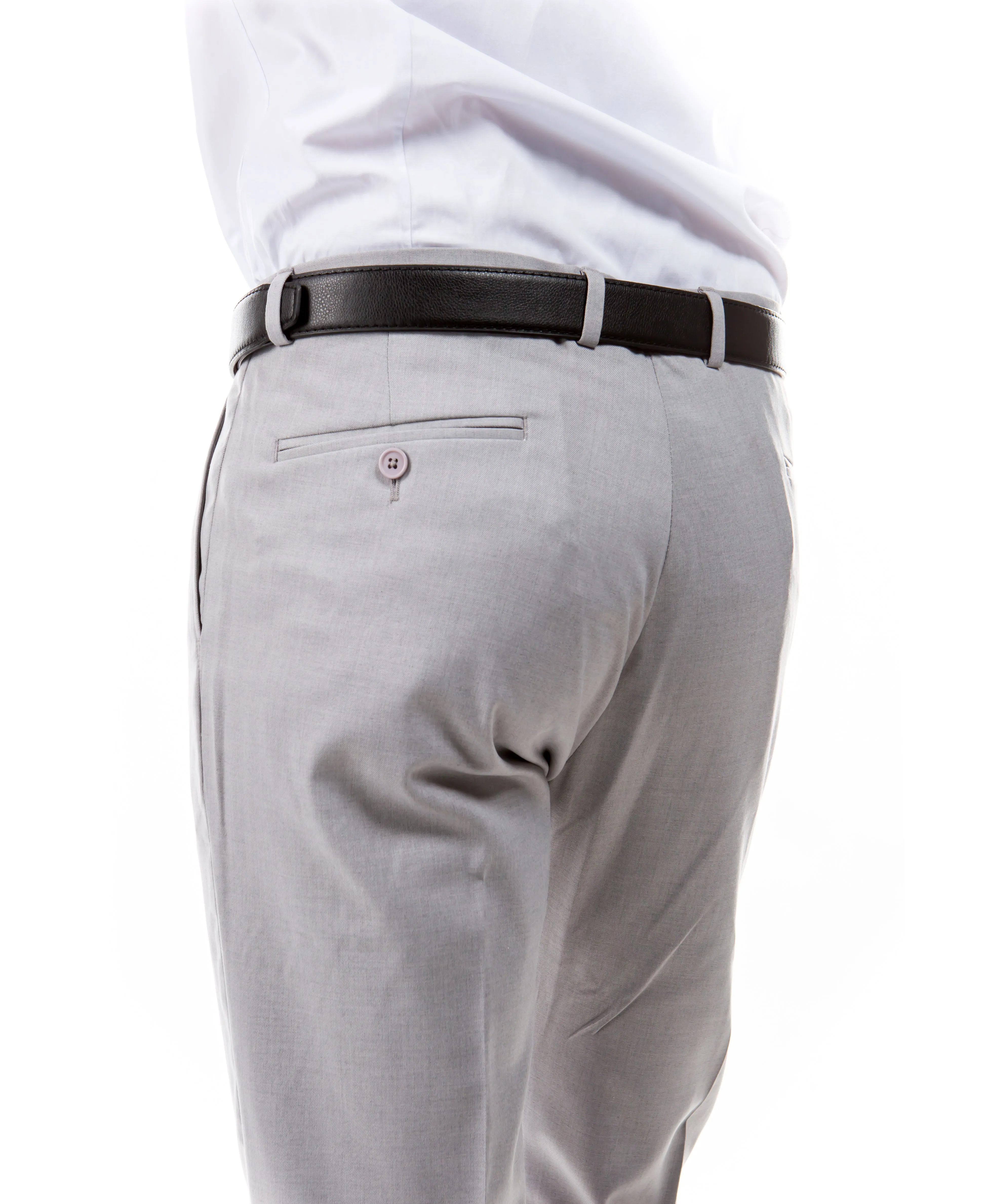 Zegarie Suit Separates Light Grey Solid Men's Dress Pants