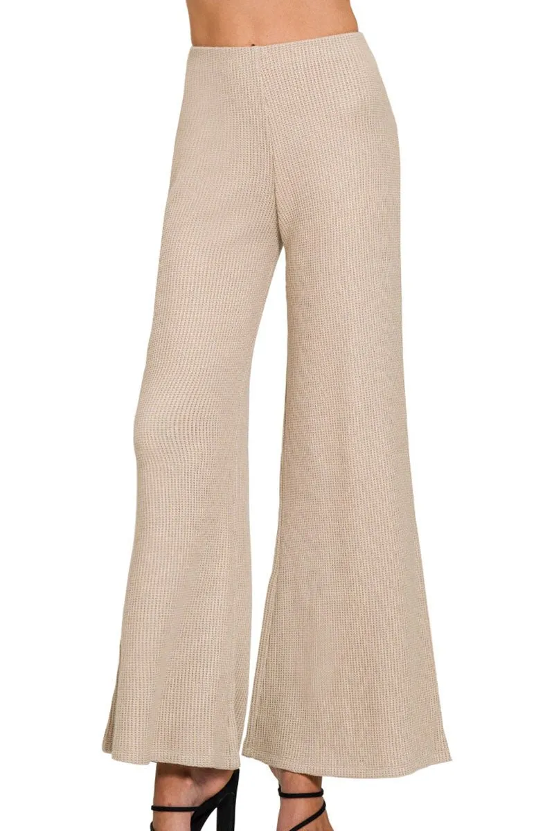 Zenana Double Take Light Mocha Knit Sweater Pants