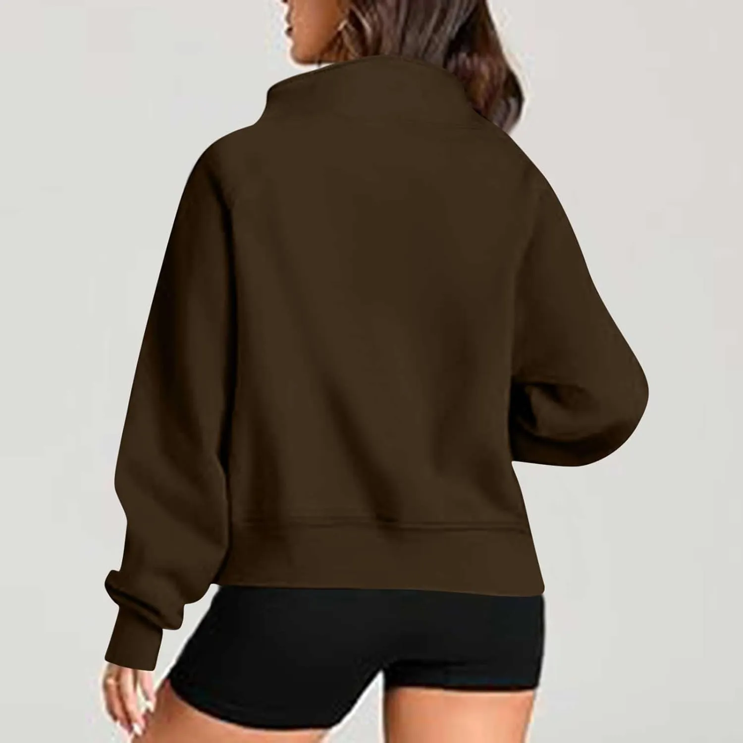 Zip Up Hoodie Women Cropped Long Sleeve Sweatshirts Trendy Pockets Jackets Spring Fall Daily Workout Pullover Tops