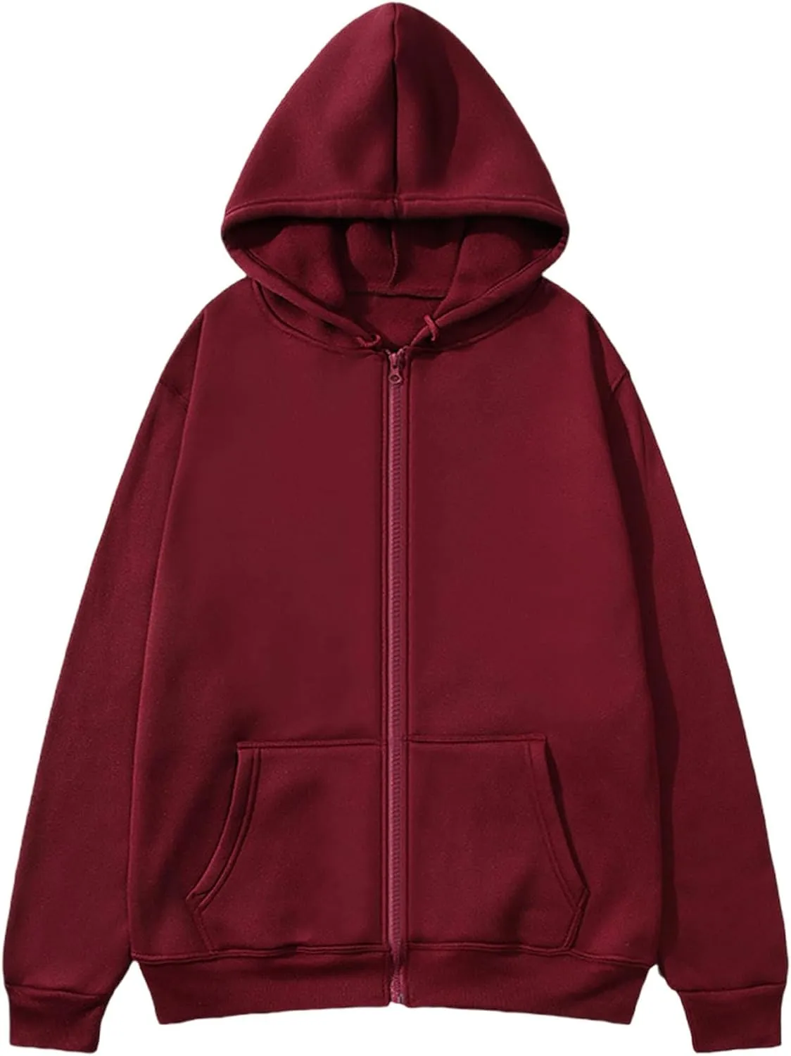 Zip Up Hoodie Women Long Sleeve Oversized Fleece Sweatshirt Comfy Fall Fashion Hooded Jackets Pullover with Pocket