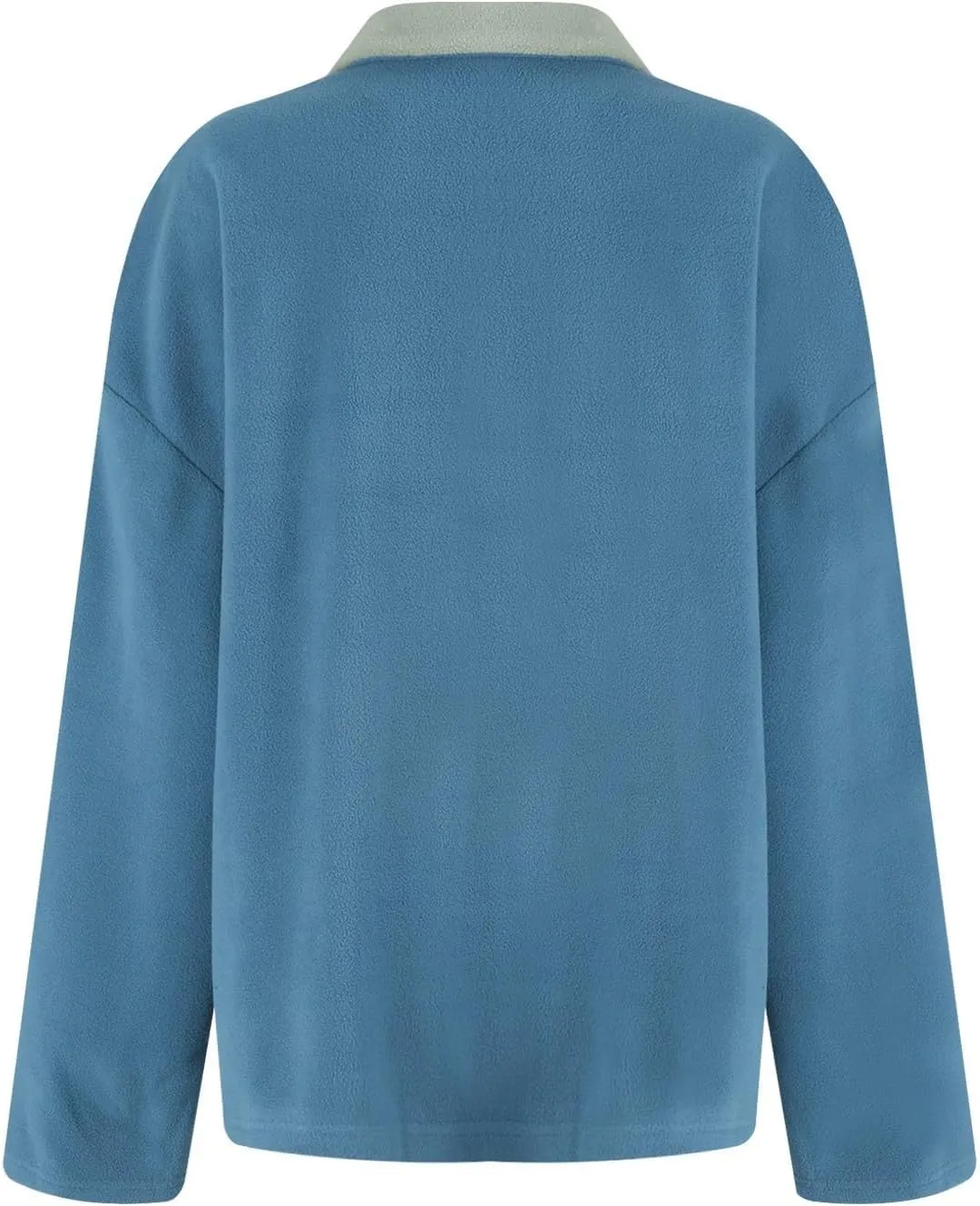 ZWRXW Women's Oversized Half Zip Sweatshirts Color Block Long Sleeve Lapel Pullover Casual Loose Fit Tops Fall Winter Clothes