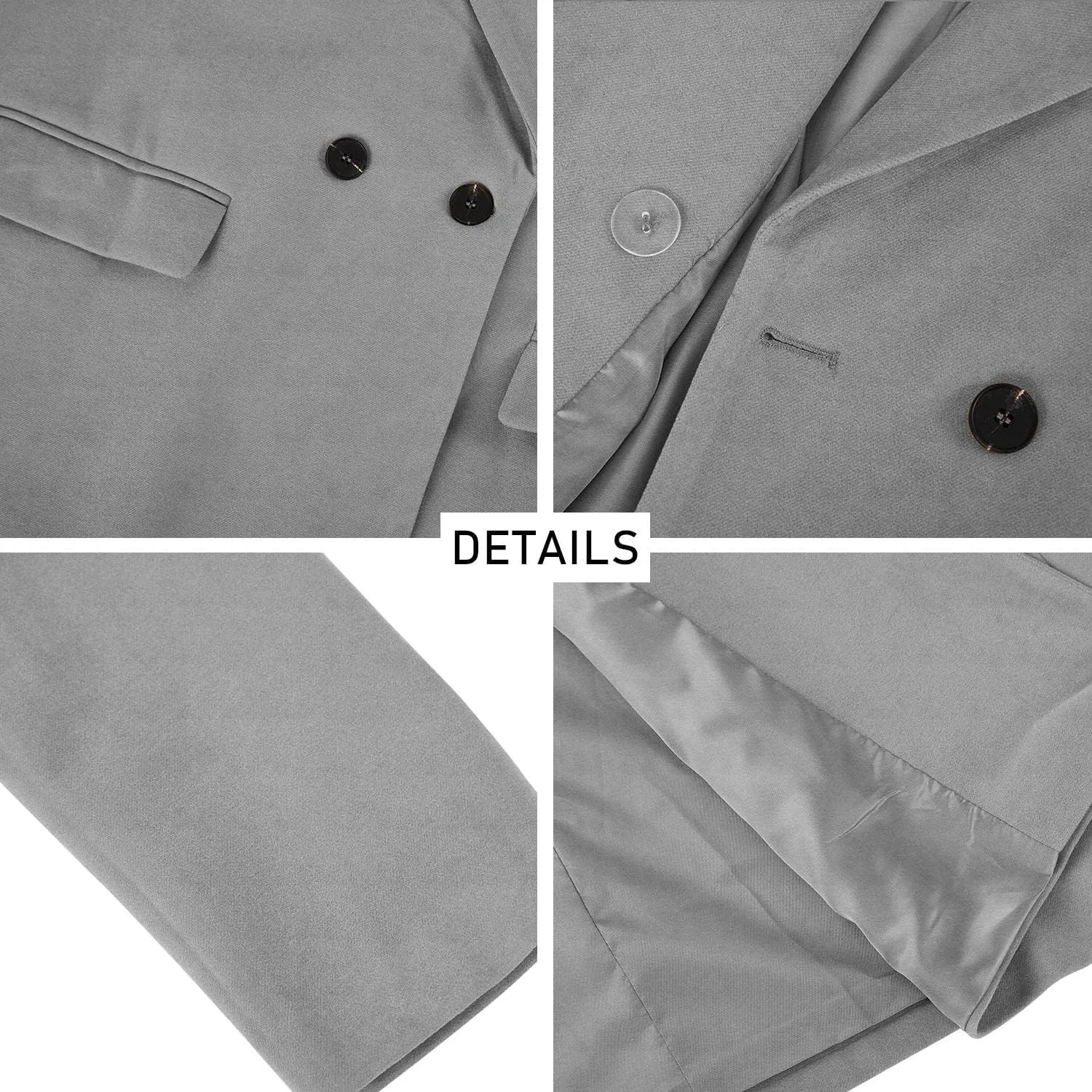 Zwurew Women's Double Breasted Pea Coat Winter Notched Lapel Collar Wool Blend Long Trench Coat Jackets