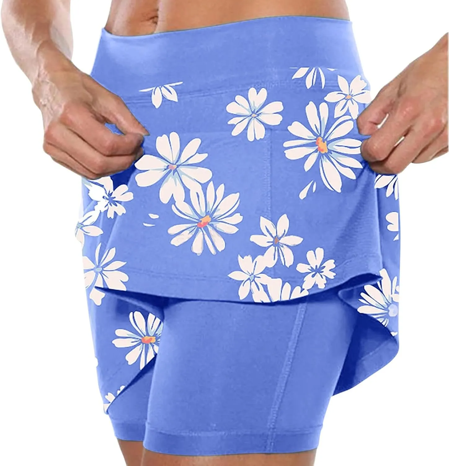 ZYXTIM Tennis Skirt for Women Athletic Skorts with Pockets Plus Size High Waist Tummy Control Stretch Quick Dry Mini Skirt